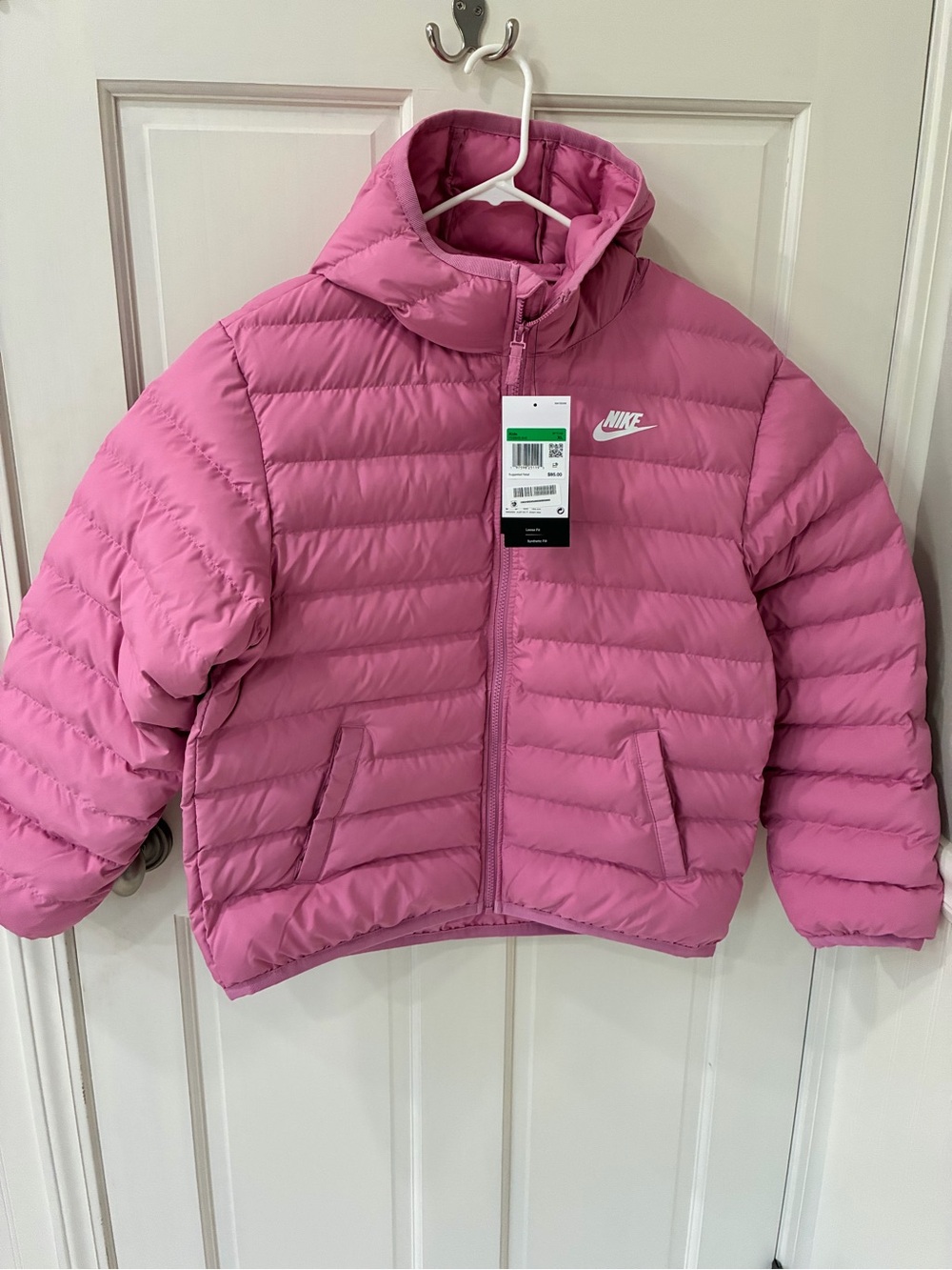 NWT Nike Girls Puffer Jacket - Hooded Lightweight Insulated Coat 6X. MRSP $95